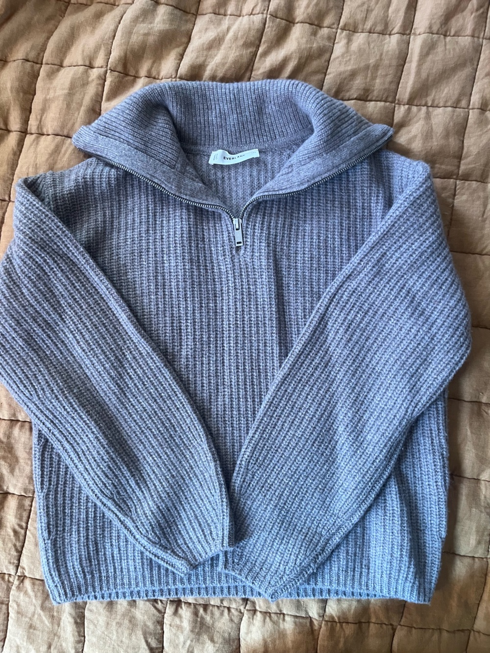 Madewell grey quarter zip sweater oversized size xxs